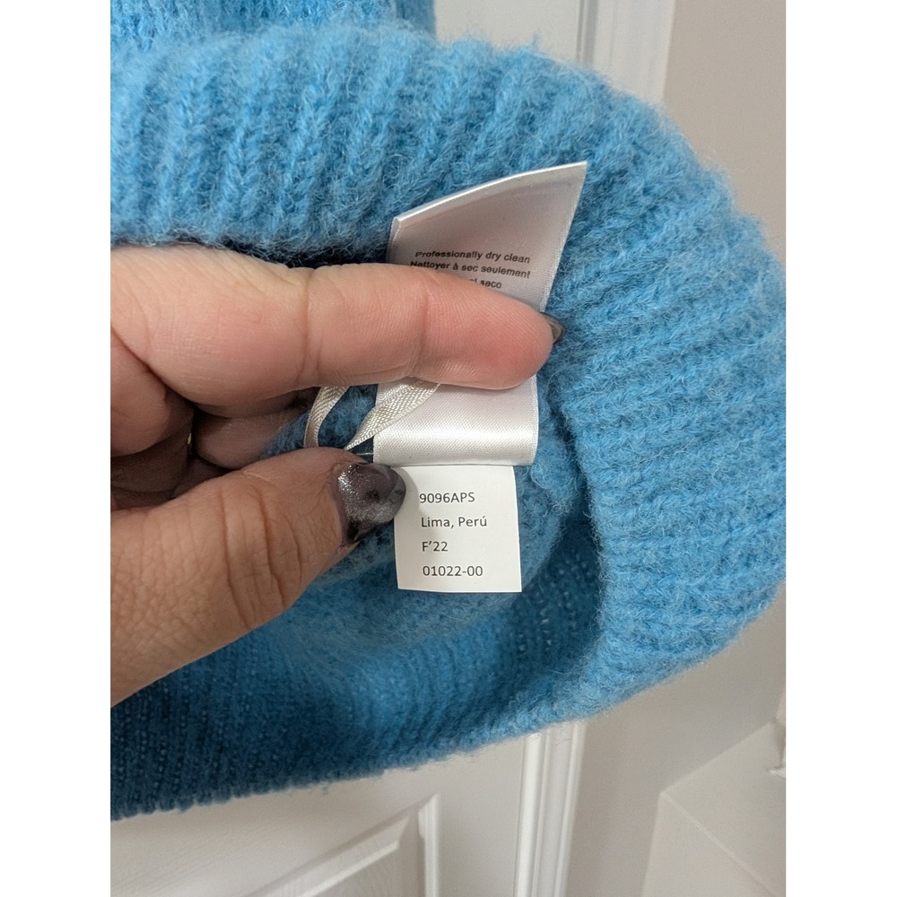 Nation LTD, Antoinette Flounce Wrist Sweater, Sm, Cornflower Blue, Wool/Alpaca - Picture 7 of 7